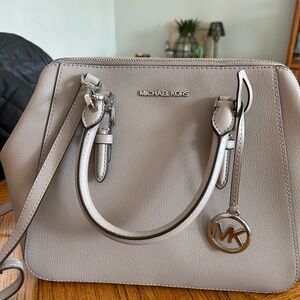 Michael Kors Light Gray Satchel and Matching Wallet